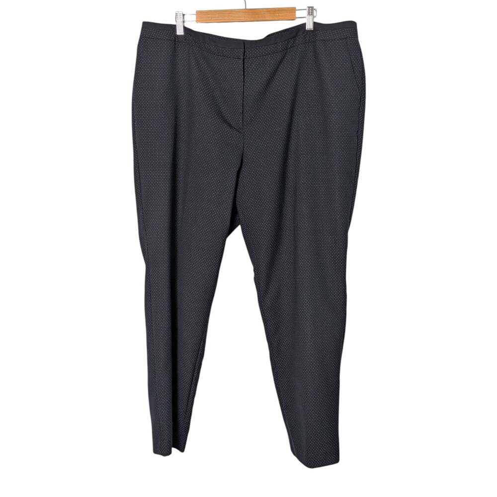 Talbot's Women's Plus Sz 20W Navy Polka Dot Wool Dress Pants Lined Slim Leg